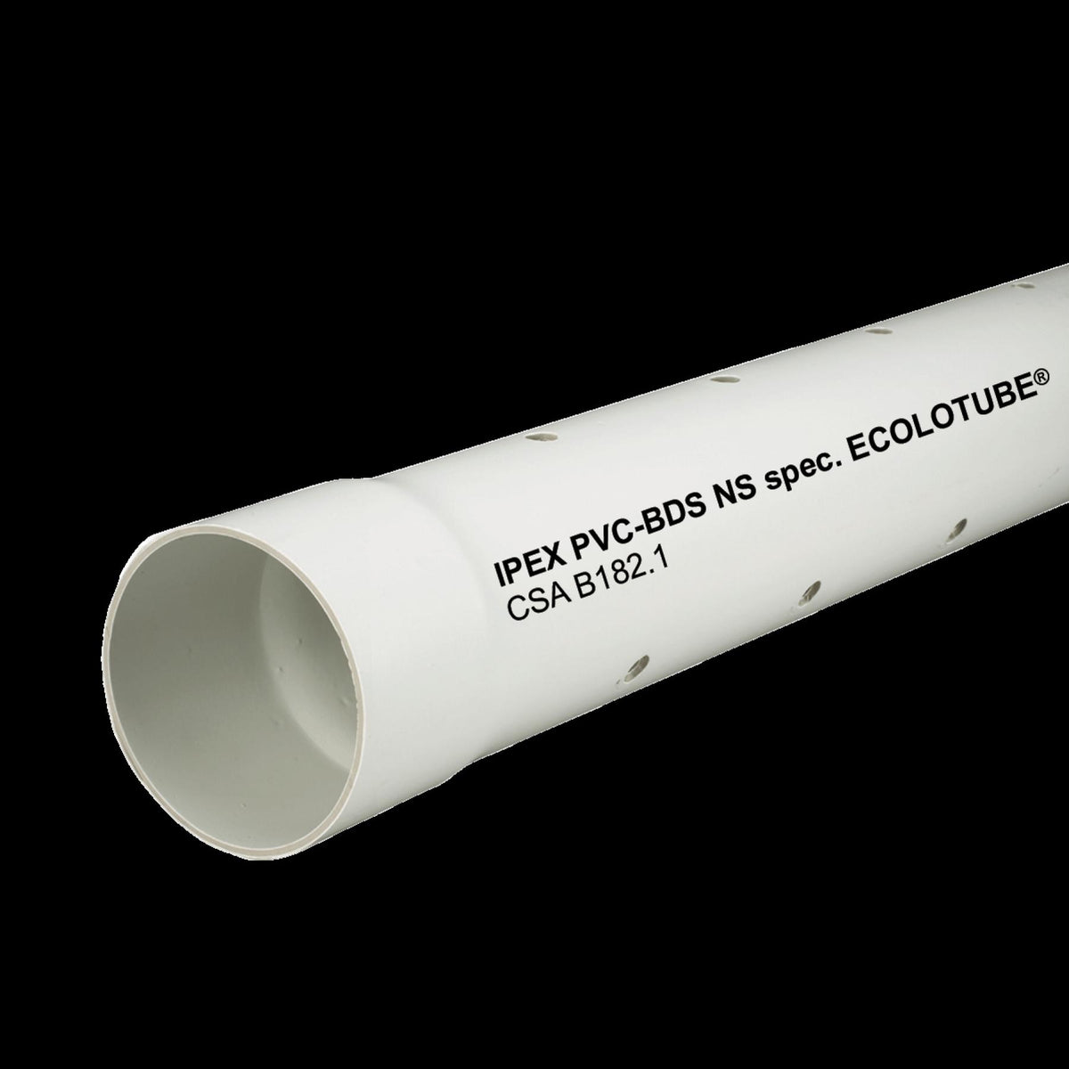 4 in x 10ft PVC Solid Sewer white Pipe with hole