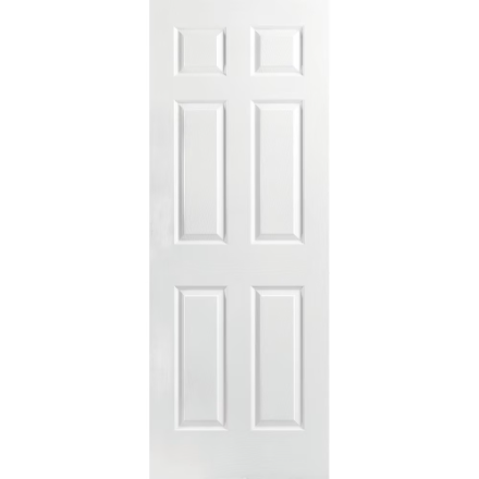 24-36INCH x 80INCH Primed 6 Panel Hollow Core Textured Interior Door Slab