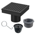 DRAIN SQUARE 4X4 BLACK