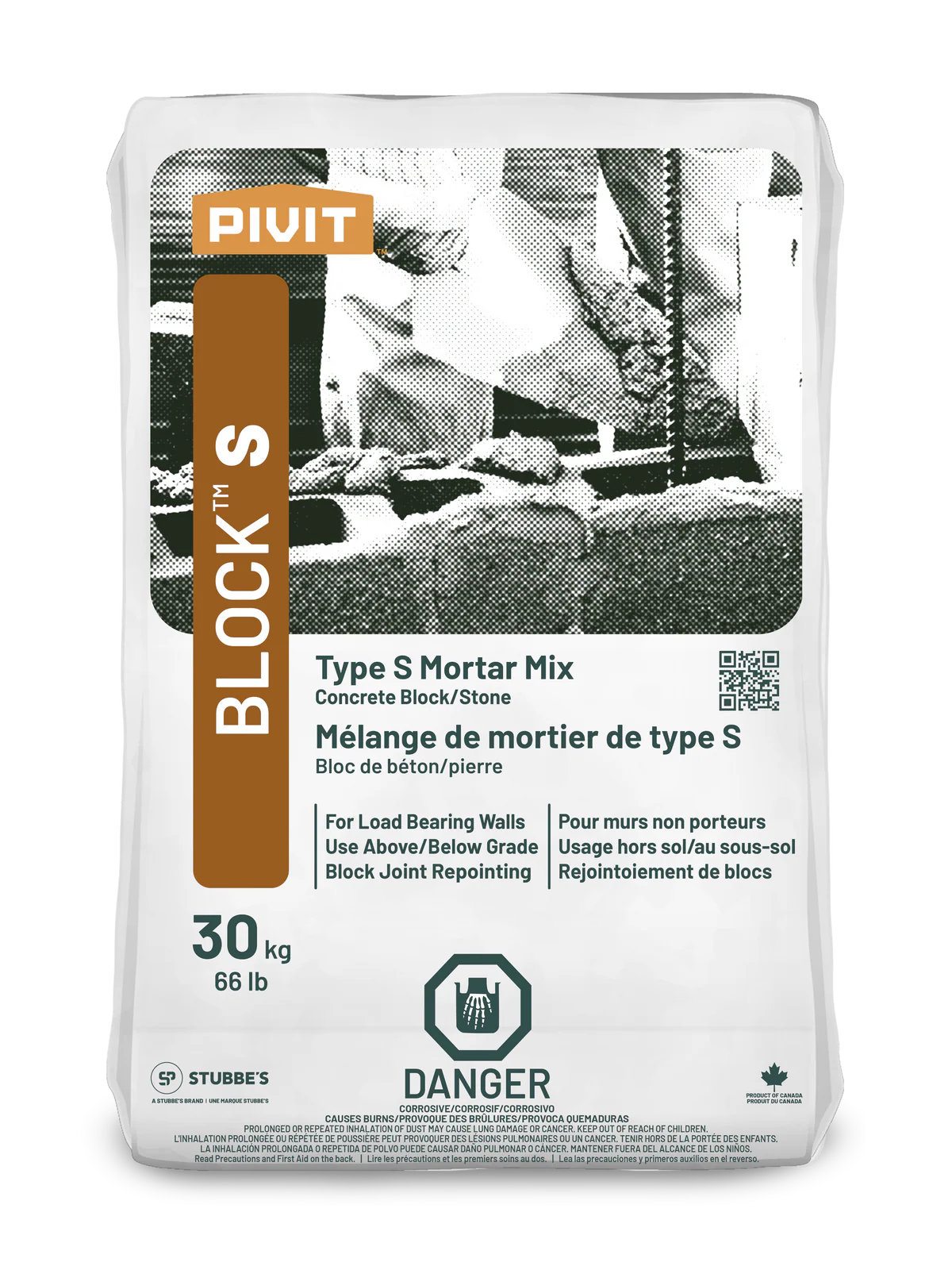 Pivit Block S 30 kg. Type S Mortar Mix