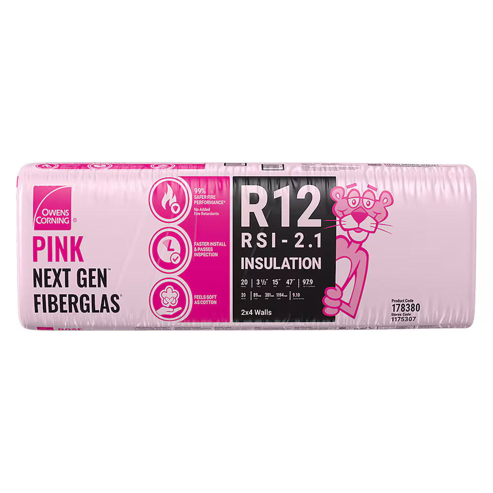 R12 15 in X 47 in OC Pink Insulation