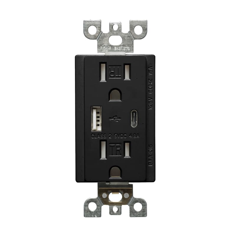USB CHARGER TYPE A+C-15A/BLACK