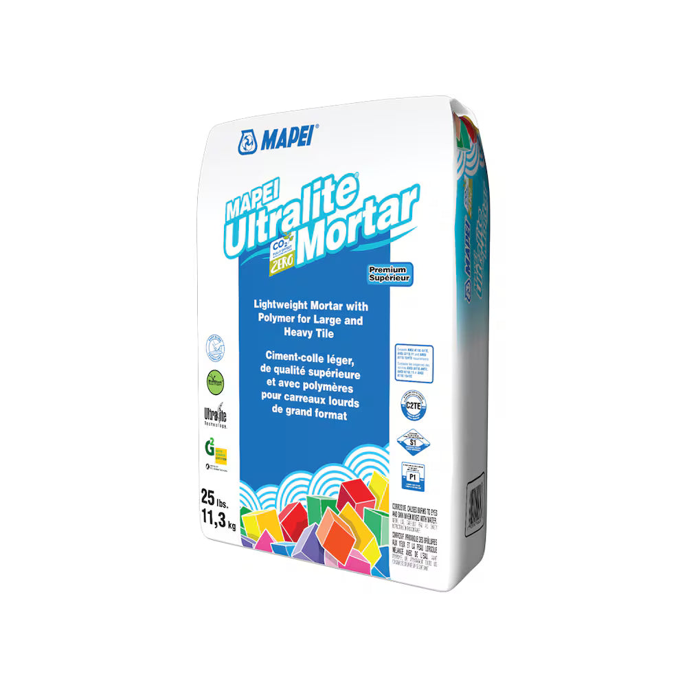 MAPEI ULTRALITE 25 lb. White Premium, Lightweight Mortar with Polymer for Large and Heavy Tile